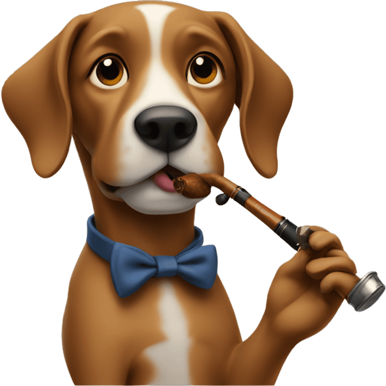 dog smoking a pipe emoji