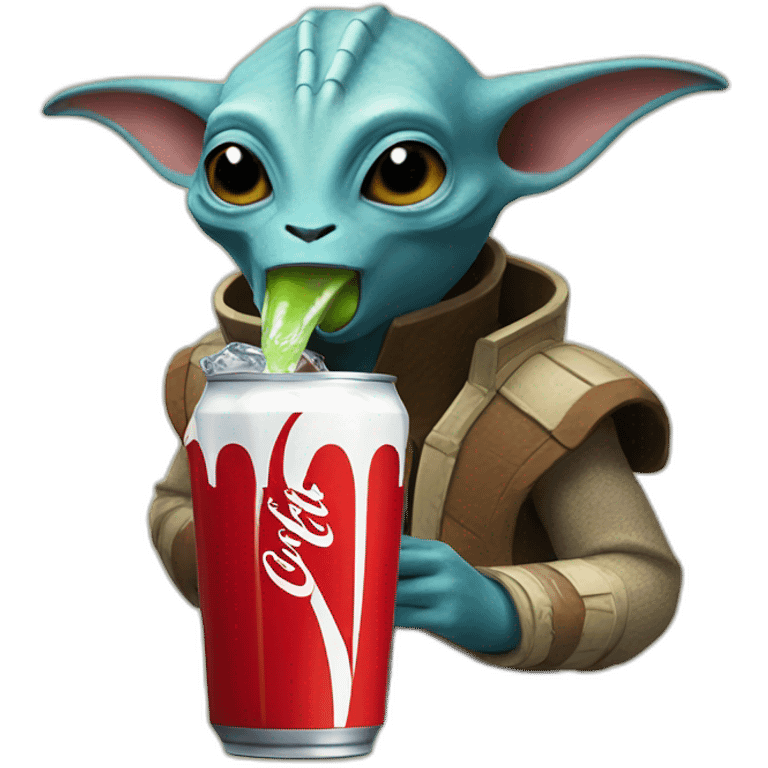 Gungan drinking coca cola emoji