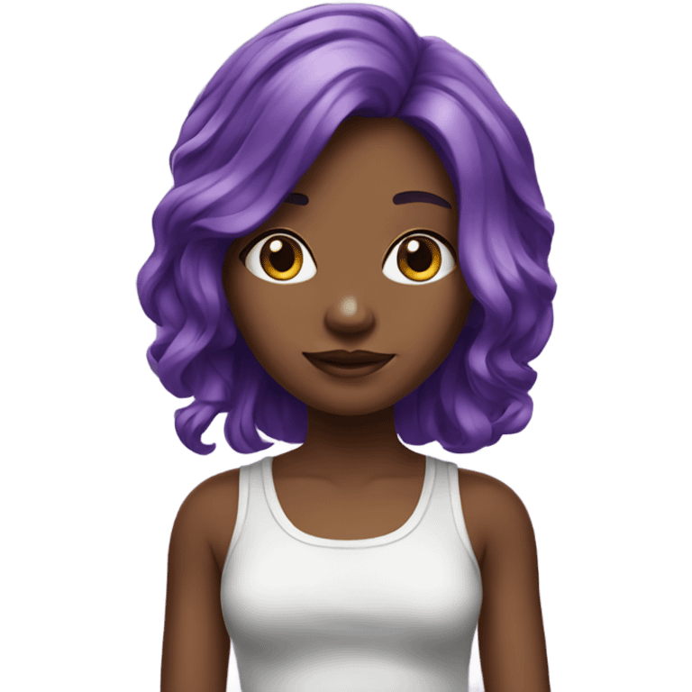 realistic girl with purple hair emoji