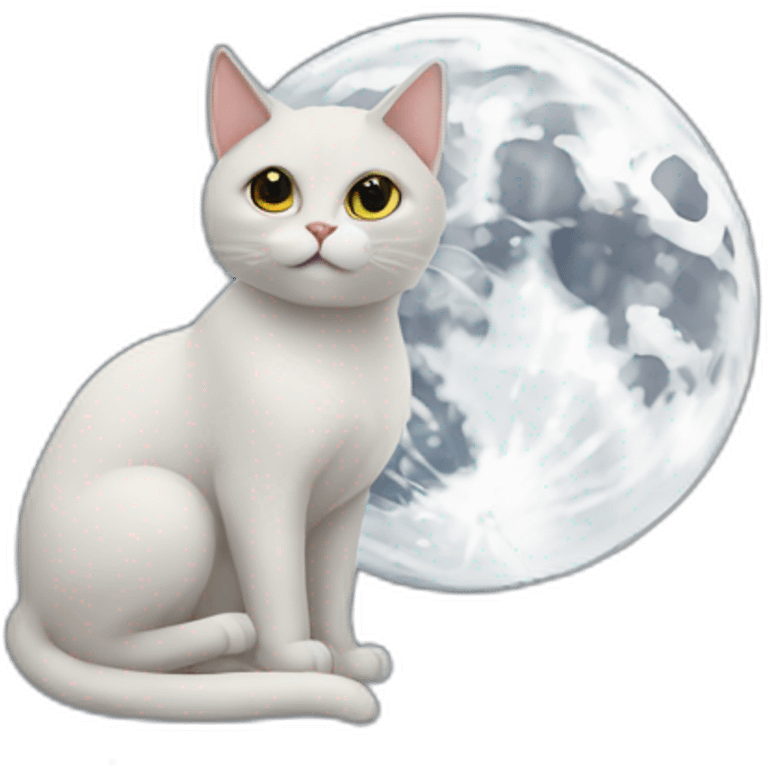 Cat in moon emoji