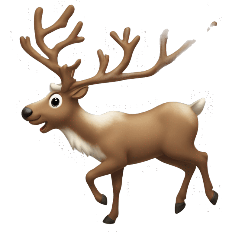 flying reindeer side profile christmas emoji