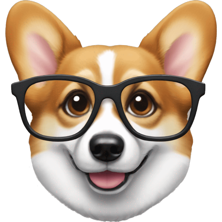 Corgi with glasses  emoji