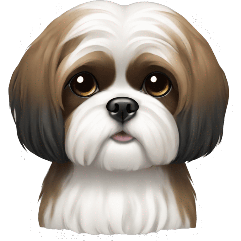 shih tzu brown black and white emoji