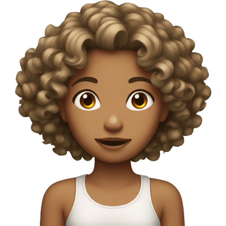 Girl with curly hair  emoji