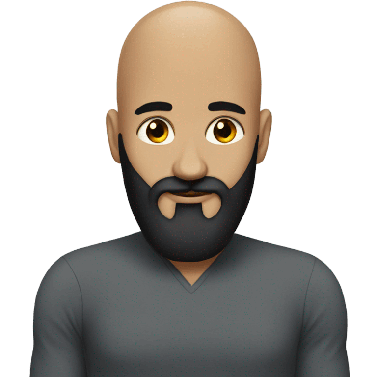 Bald man with black beard hugging girl with long black hair emoji