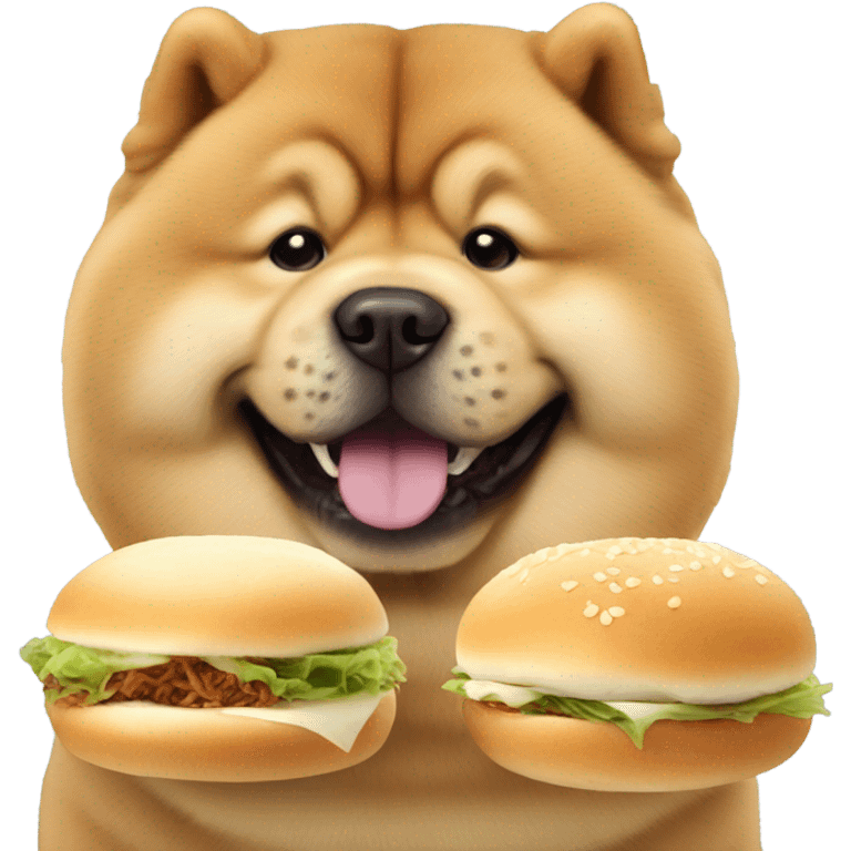 Chow Chow dog eating bao emoji