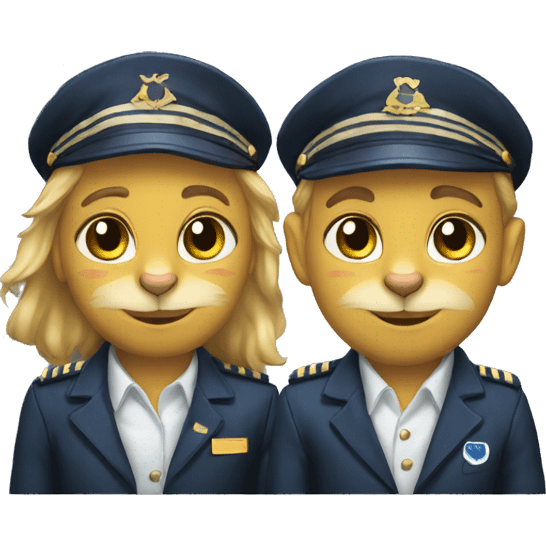 Two pilots cats  emoji