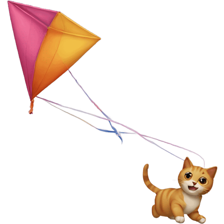 cat flying a kite emoji