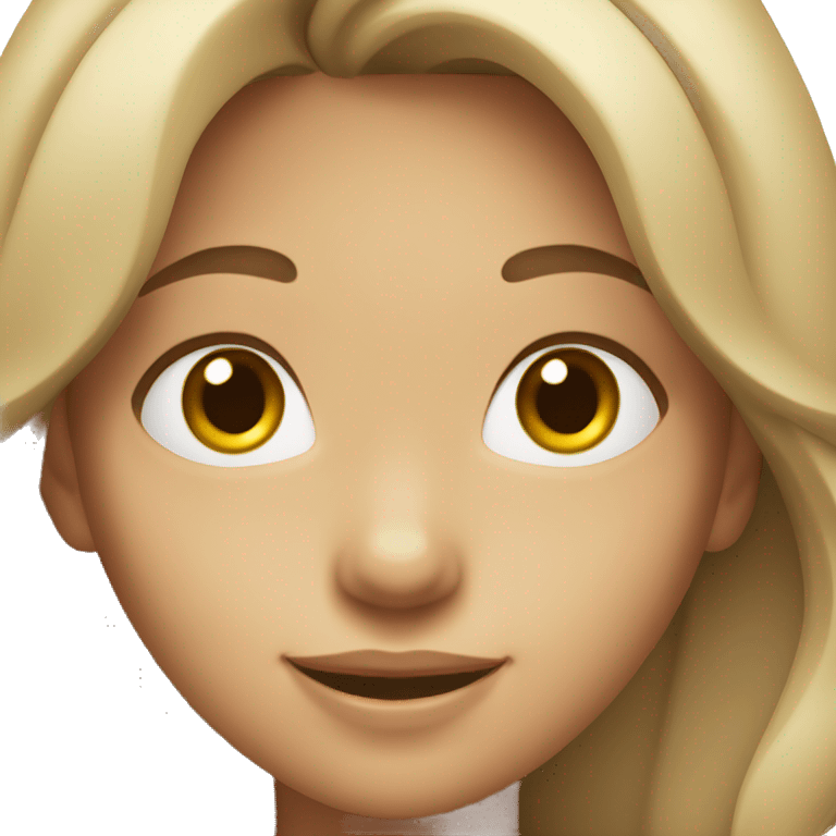 girl with medium hair with close eyes and angle ring on her head smile without showing teeth emoji