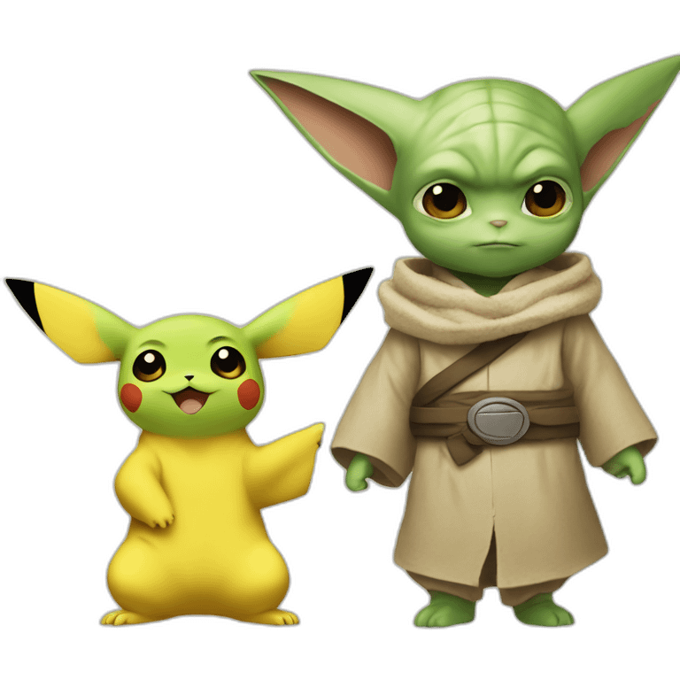 Pikachu and baby yoda emoji