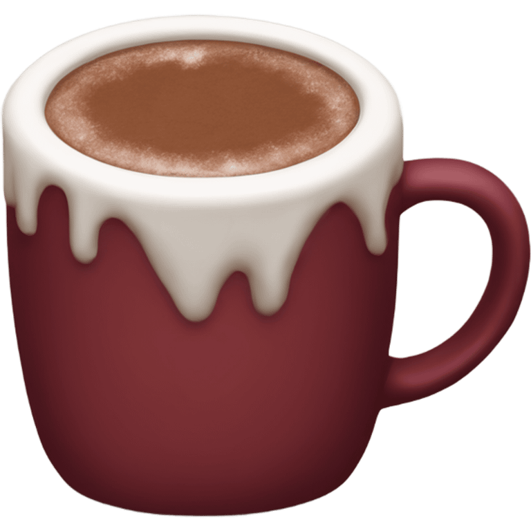 Cozy hot cocoa maroon mug emoji