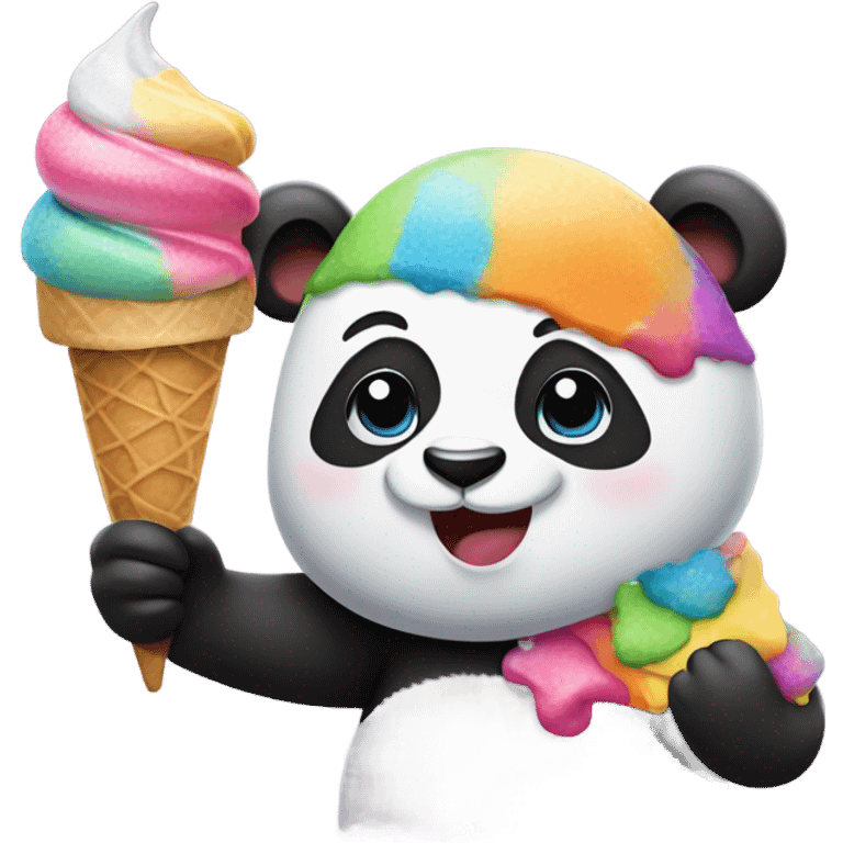 Panda eating ice cream emoji