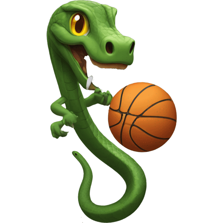 Snake playing basketball emoji