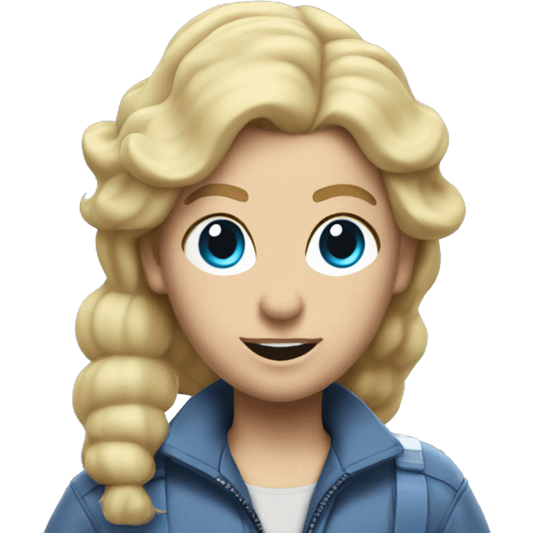 Ghostbusters with Blue flight suit and blonde hair emoji