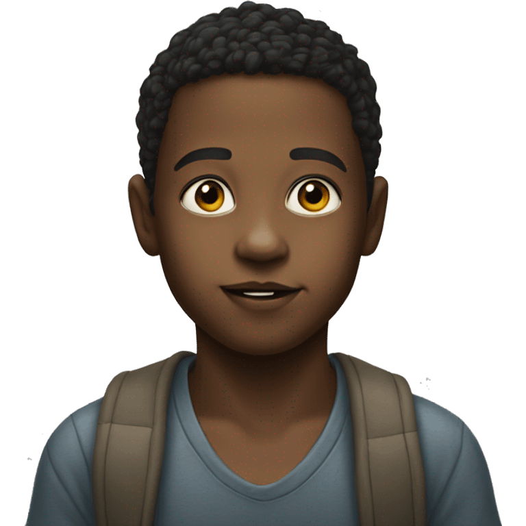 realistic portrait of a boy without words emoji