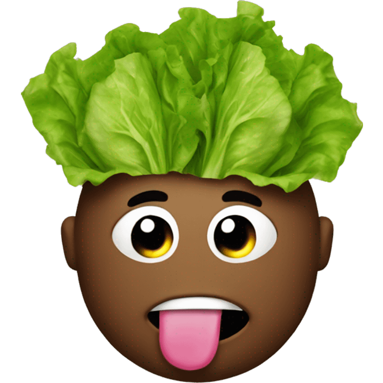 Poop eating lettuce emoji