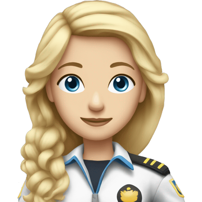 Female pilotblond long hair blue eyes emoji