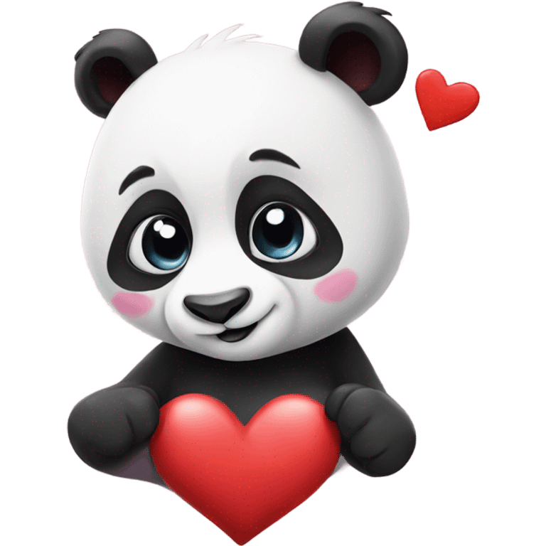 panda with hearts emoji