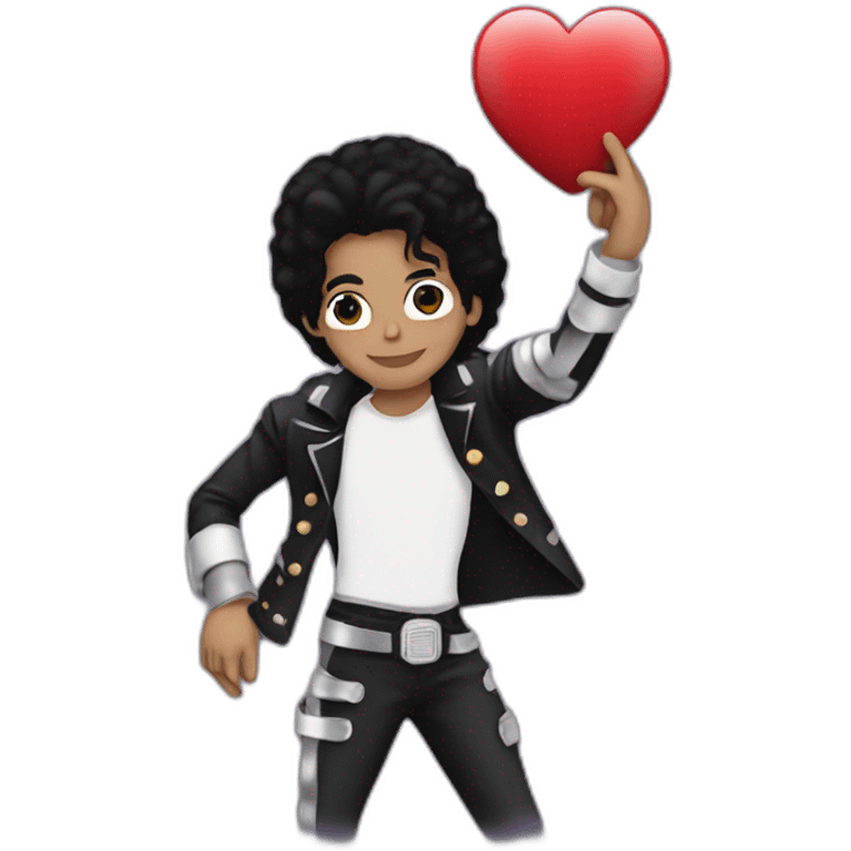 michael jackson holding a heart emoji