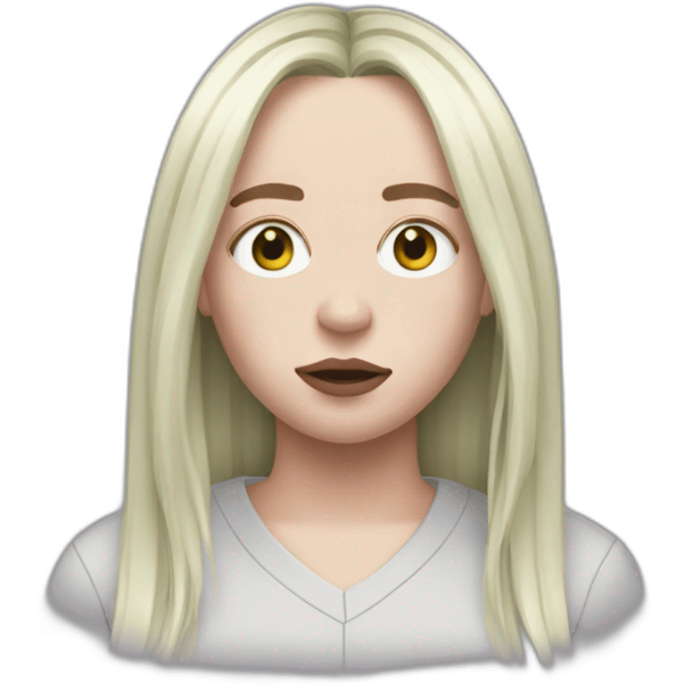 Billie eilish with highlight hair emoji