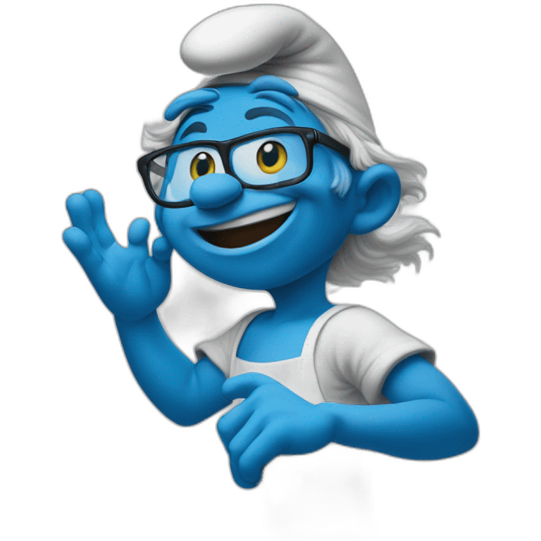 smurfs wave emoji