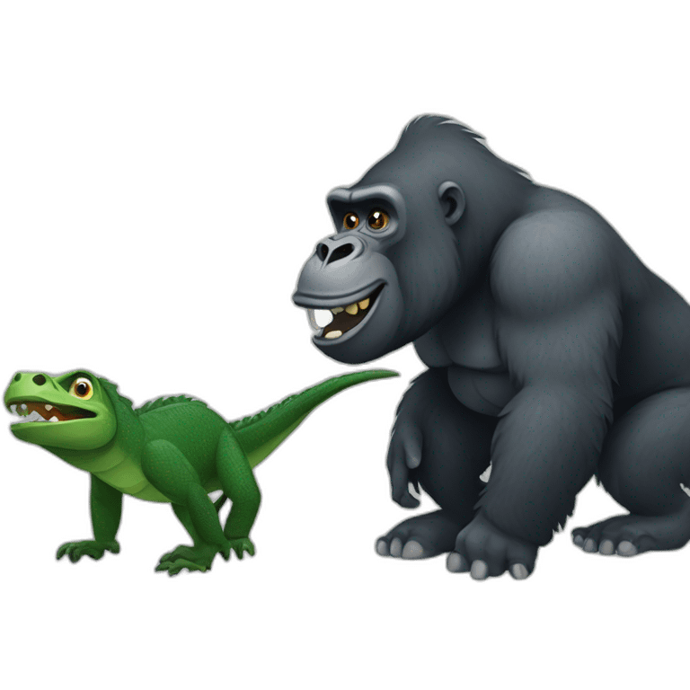 Gorilla and crocodile emoji