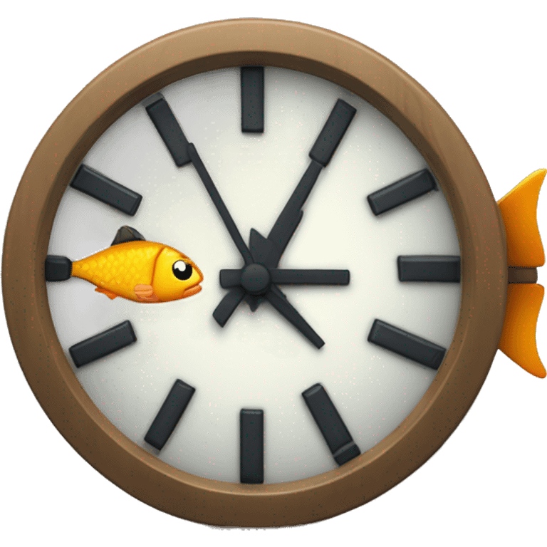 blinking 8-bit clock at 14:20 where the bits are made of fish emoji