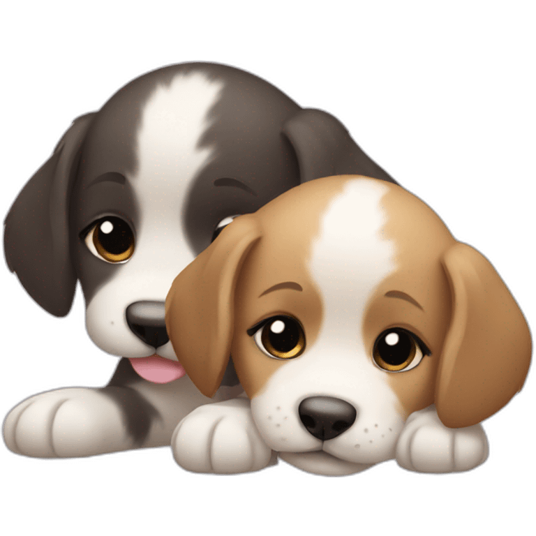 puppies grooming themselves emoji