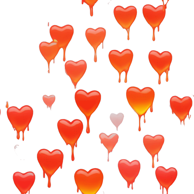 bleeding red heart glowing red-orange with splatter emoji