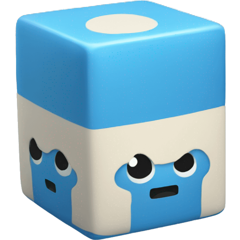 A cute blue cube emoji