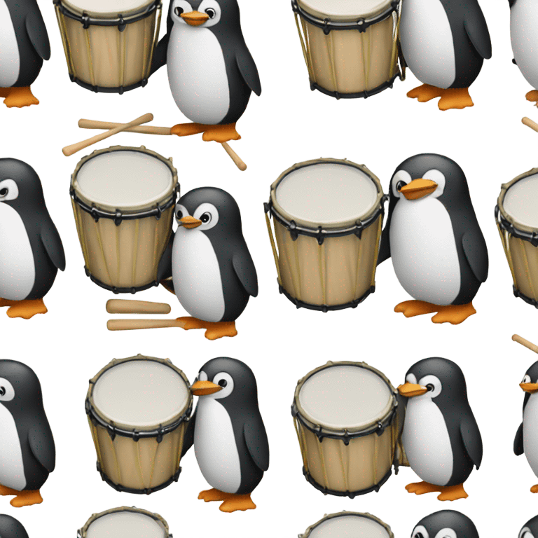 A penguin playing the drums  emoji