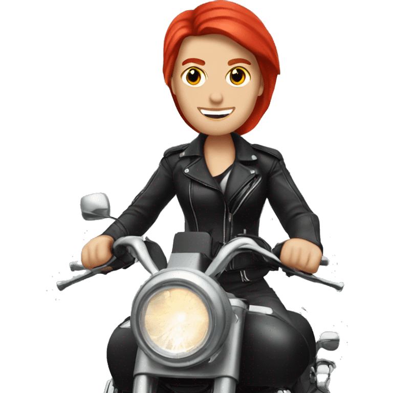 White man with a good looking white girl with red hair riding on a motorcycle  emoji