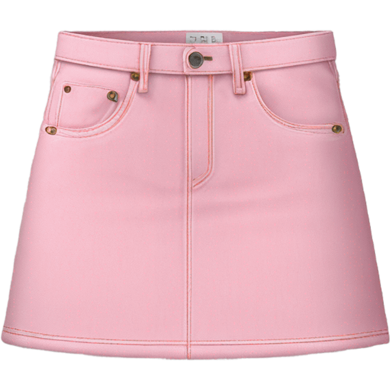 Realistic A-line high waisted pink denim skirt, isolated emoji