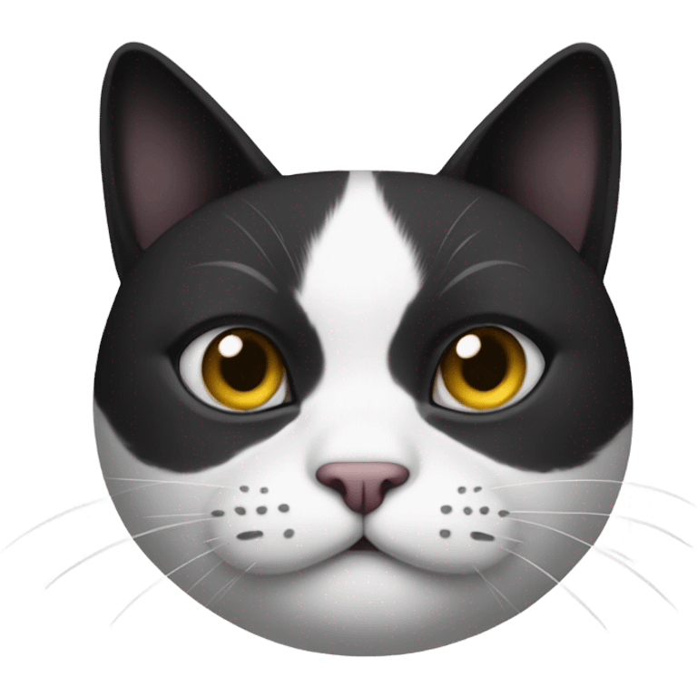 a black and white fat cat  emoji