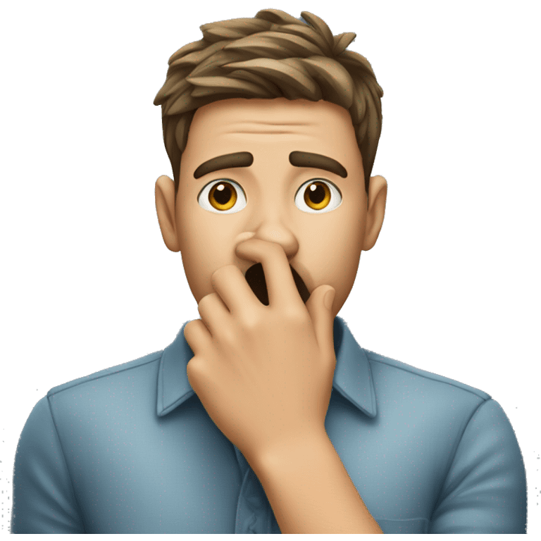 Person holding nose with one hand because something else is stinky  emoji