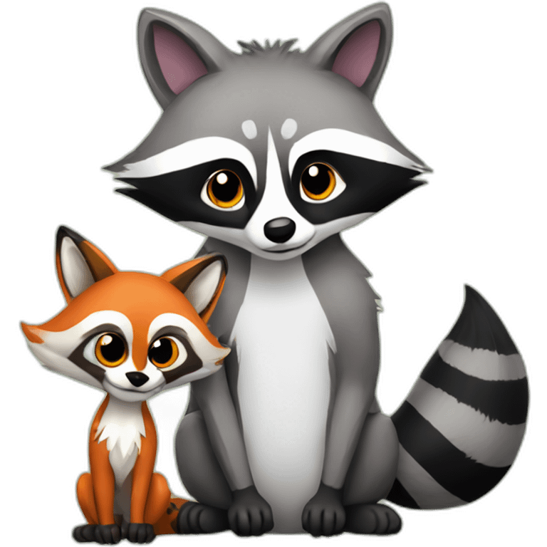 opssum raccoon and fox emoji