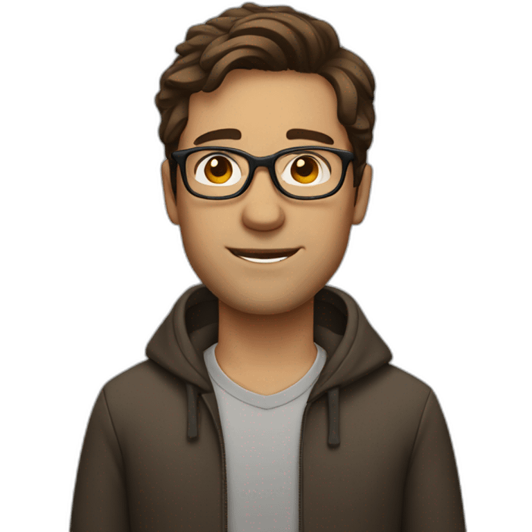 brown haired man with glasses emoji