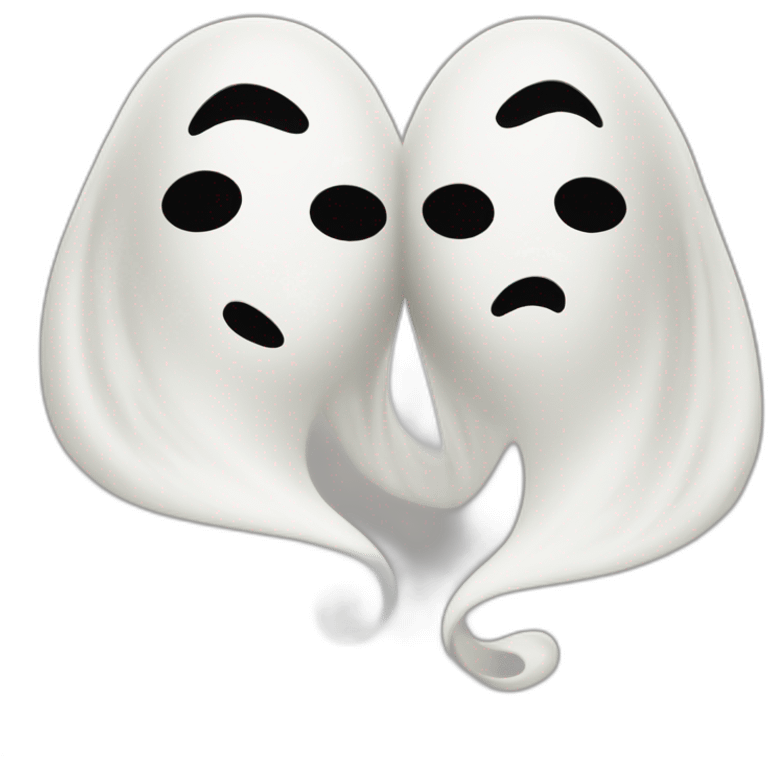 a female and a male ghosts in a Ying and yang emoji