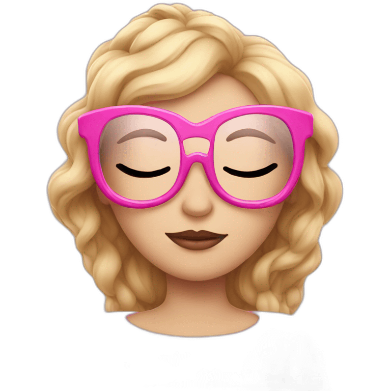 Sleeping beauty with pink glasses emoji