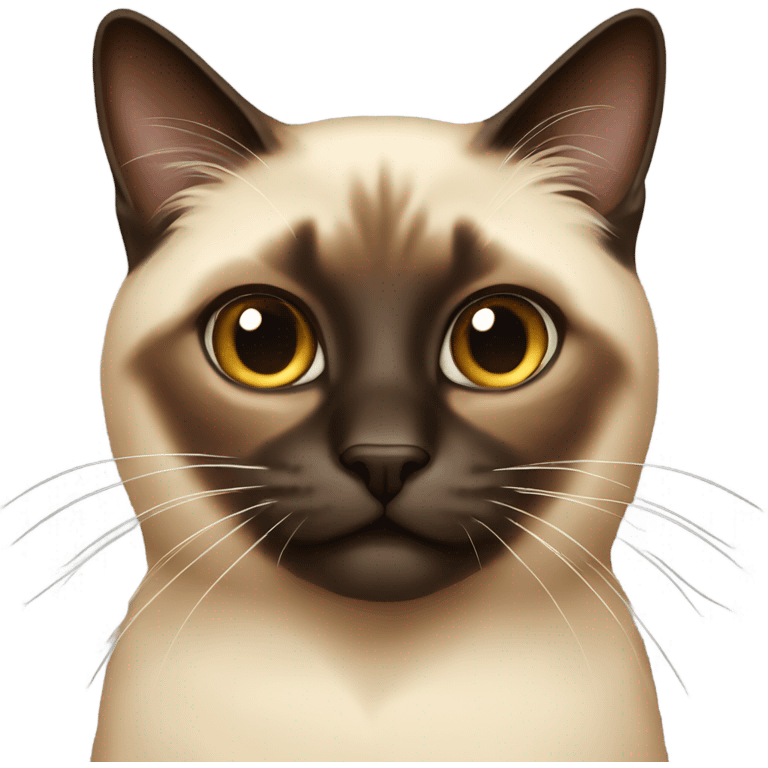 Siamese brown long hair cat  emoji