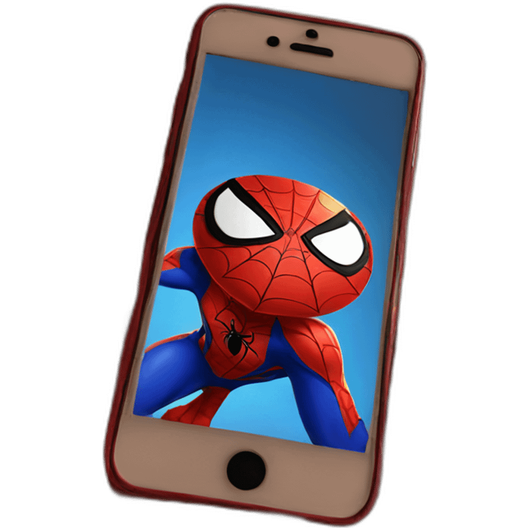 Spiderman with iPhone emoji