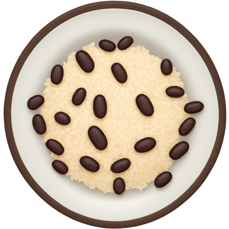 brazilian popular food: rice with beans in a plate emoji