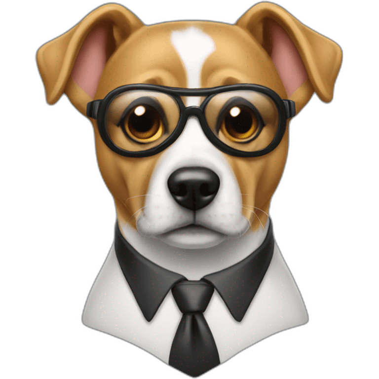 Dog with suit goggle emoji