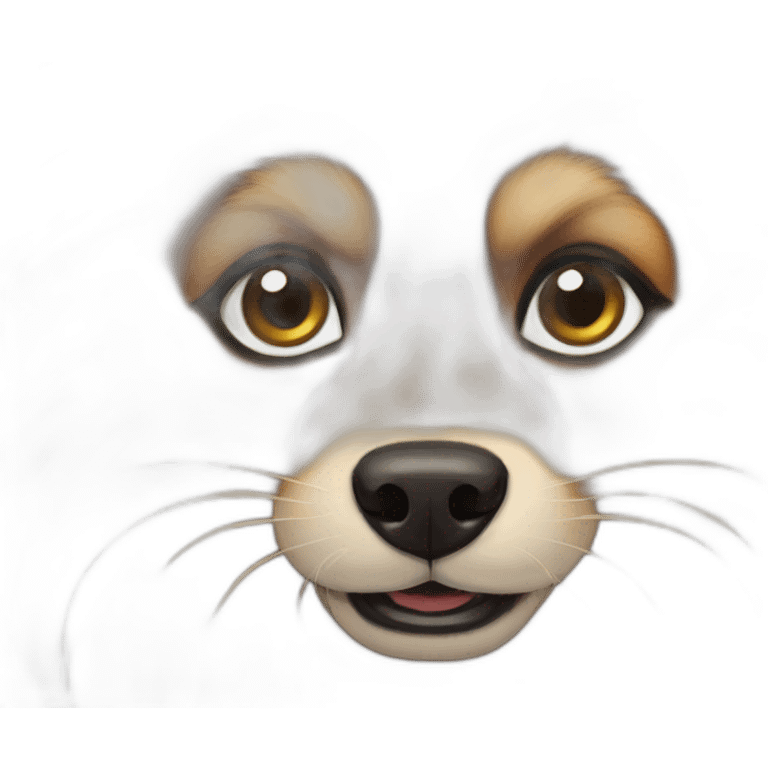 Dark Brown pomeranian lion look emoji