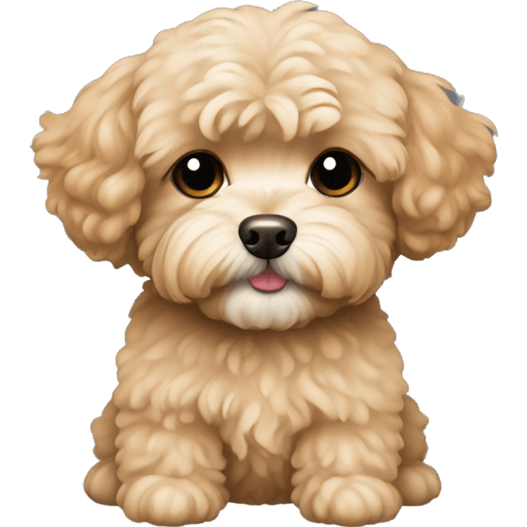 A small, cute, light brown Maltipoo emoji