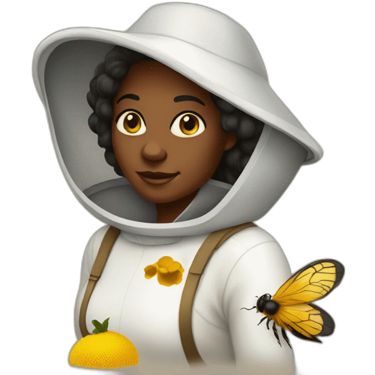 beekeeper black lady honey emoji