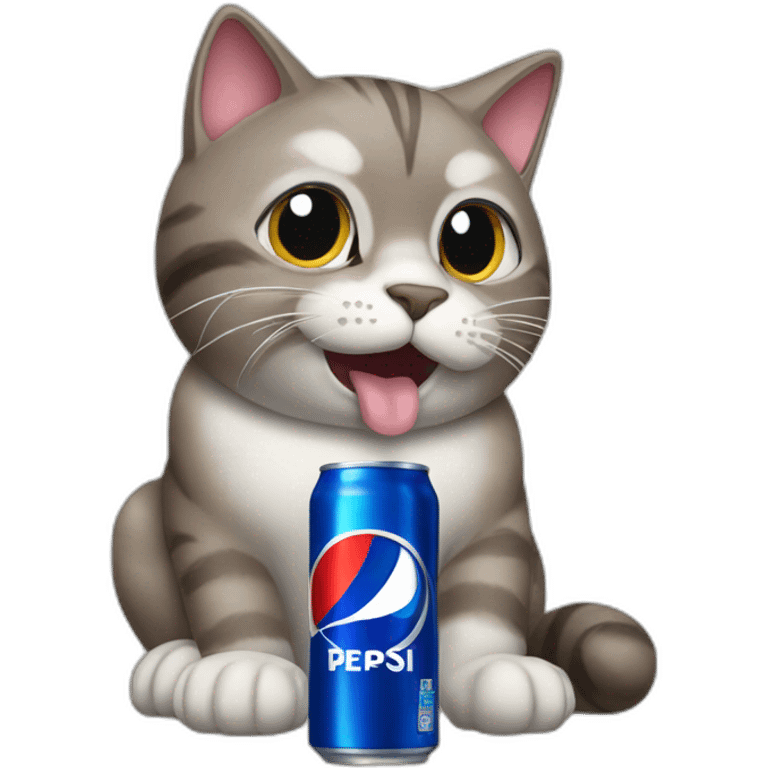 Cat drinking pepsi emoji