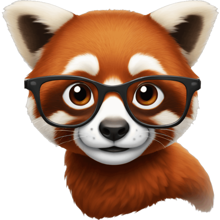 a red panda with horn-rimmed glasses emoji