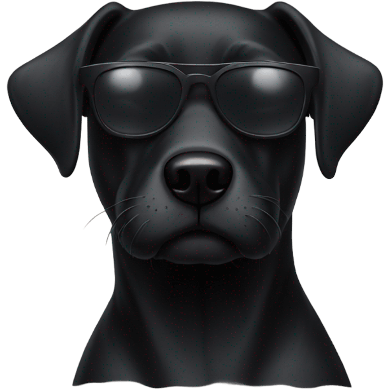 black dog with sunglasses emoji