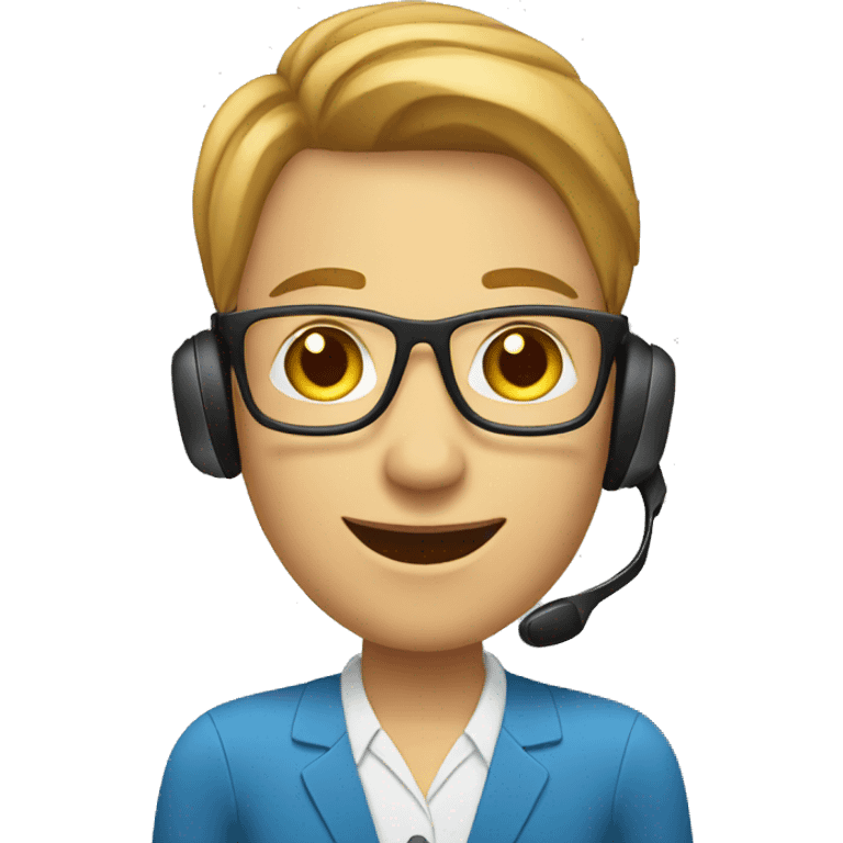 customer service agent with headset emoji